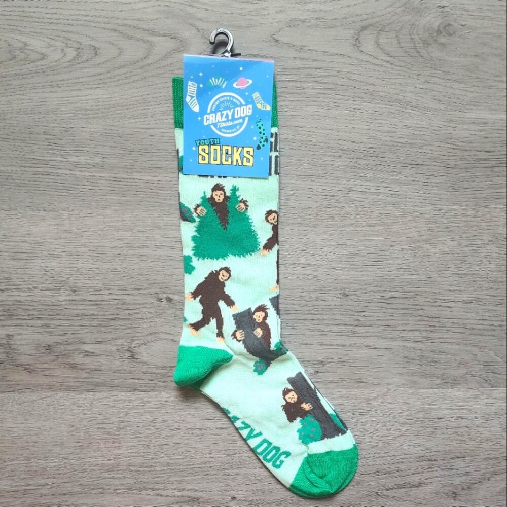 NWT Crazy Dog T-Shirts Boy's Youth Big Foot Graphic Crew Socks Size 7.5-10